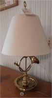 Brass Horn Decorated table lamp, brass gimballed