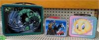 Lot of various tin lunch boxes w/ Hulk Lone Ranger