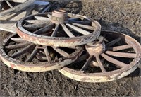 3- Antique Wagon Wheels