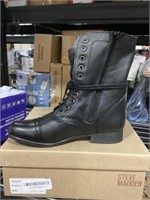 Steve Madden Leather Black Boots 6.5