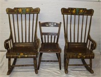 x3 Antique Boston Rockers & Side Chair TIMES THE