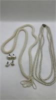 Pearl Necklace/Earring Lot