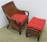 Rattan/ Wicker Chair & Foot Stool