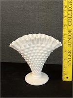 Fenton Hobnail Ruffled Fan Vase