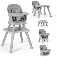 B662  AILEEKISS 8 in 1 Baby High Chair, Light Grey