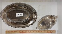 silver plated covered divided dish, small dish