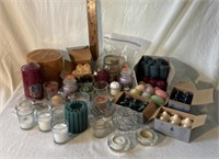Many Assorted Candles & Tealights, Candle Holders