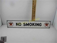 PORCELAIN TEXACO NO SMOKING SIGN