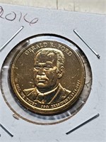 Gold Plated 2016 Gerald Ford Presidential Dollar
