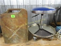 VINTAGE JERRY CAN AND MECHANIC STOOL