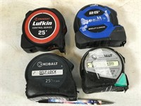 assorted tape measures, used