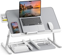 SAIJI Laptop Bed Tray Table  Adjustable PVC Leathe