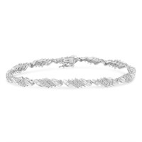 Elegant 1.48ct Diamond Wave Link Bracelet