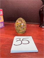 art glass egg paperweight
