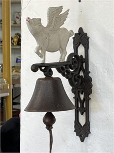 Cast Iron Bell with Pig