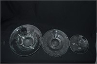 3pcs Cut Crystal Plates / Bowls