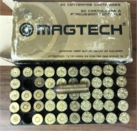 44 Mag ammunition, 43rds & 6pc brass
