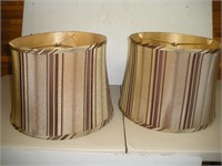 2 Vintage Silk Lamp Shades, 14 Diam.x10 in.