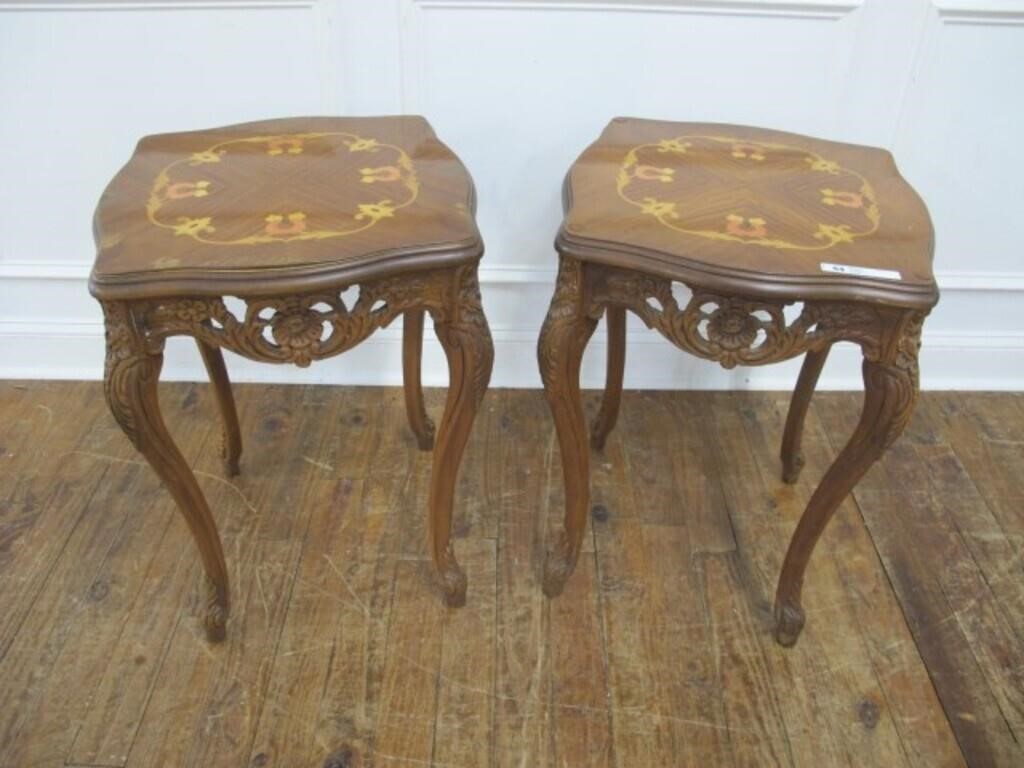 BEAUTIFUL SET OF 2 FRENCH STYLE SIDE TABLES