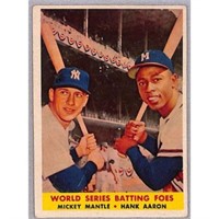 1958 Topps Mantle/aaron Ws Foes Crease Free