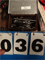 METAL BOX W/ ASSORTED SOCKET WRENCHES