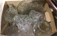 Box lot of vintage pressed glass, (1066)