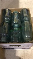Box lot of Aqua glass ball jars, no lids, (1066)