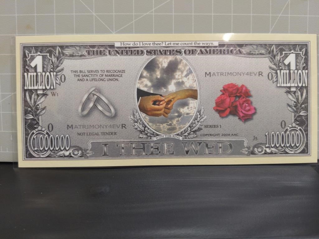 I thee wed banknote