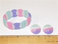 Vintage Avon Pastel Parfait Bracelet & Earrings