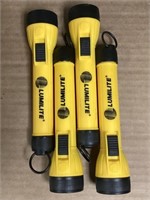 LOT OF 4 Lumilite Flashlights