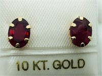 10K Yellow Gold, Ruby Earrings