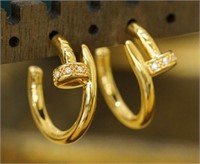 Natural Diamond Earrings, 18k gold