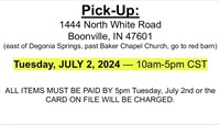 Pick-Up Information - Auction Location