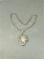 925 silver scorpion pendant & chain