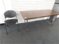 Folding table and chair, 30x72x29