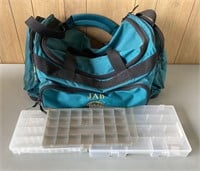 Cabela's Tackle Bag & 3 Plastic Organizers