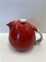 HALL POTTERY 1940'S CHINESE GRID RED TEAPOT #3