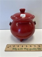 POTTERY BEAN KETTLE COOKIE JAR MARKED USA