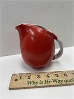 HALL POTTERY 1940'S CHINESE GRID RED PITCHER #6