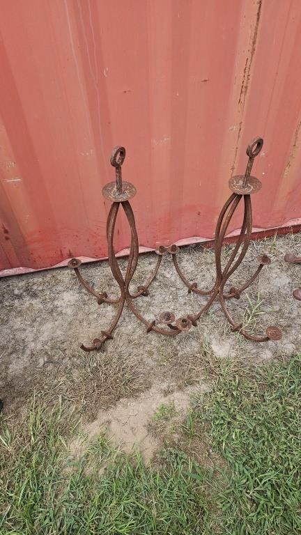 2- wrought iron candle holders