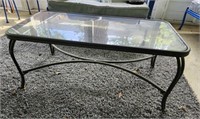 Metal and Glass Outdoor Coffee Table