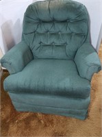 Blue Padded Rocker/Swivel Chair (some fading on