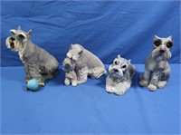 4 Schnauzer Dogs-Sandcast, Sandra Brue, Living