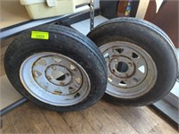 2 used trailer tires size 4.80-12 rated B