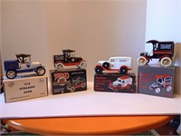 4 Ertl die cast car banks. All have their