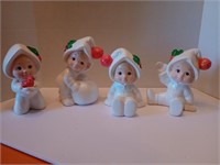 4 vtg. ceramic Christmas figurines
