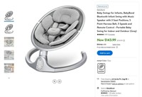 E10026  BabyBond Bluetooth Infant Swing Gray