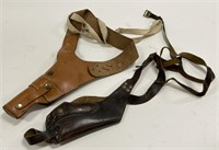 Lot Of 2 Leather Shoulder Holsters