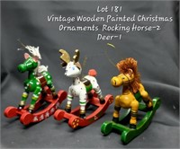 Wooden Painted Rocking Horses Ornaments