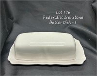 Federalist ironstone butter dish